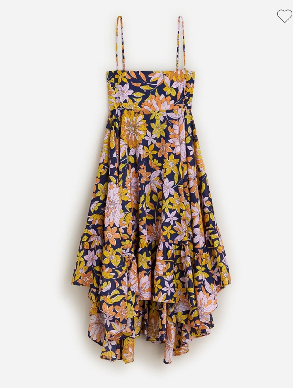 J. CREW Convertible Beach Midi Sundress Yellow Floral Cotton Size Large